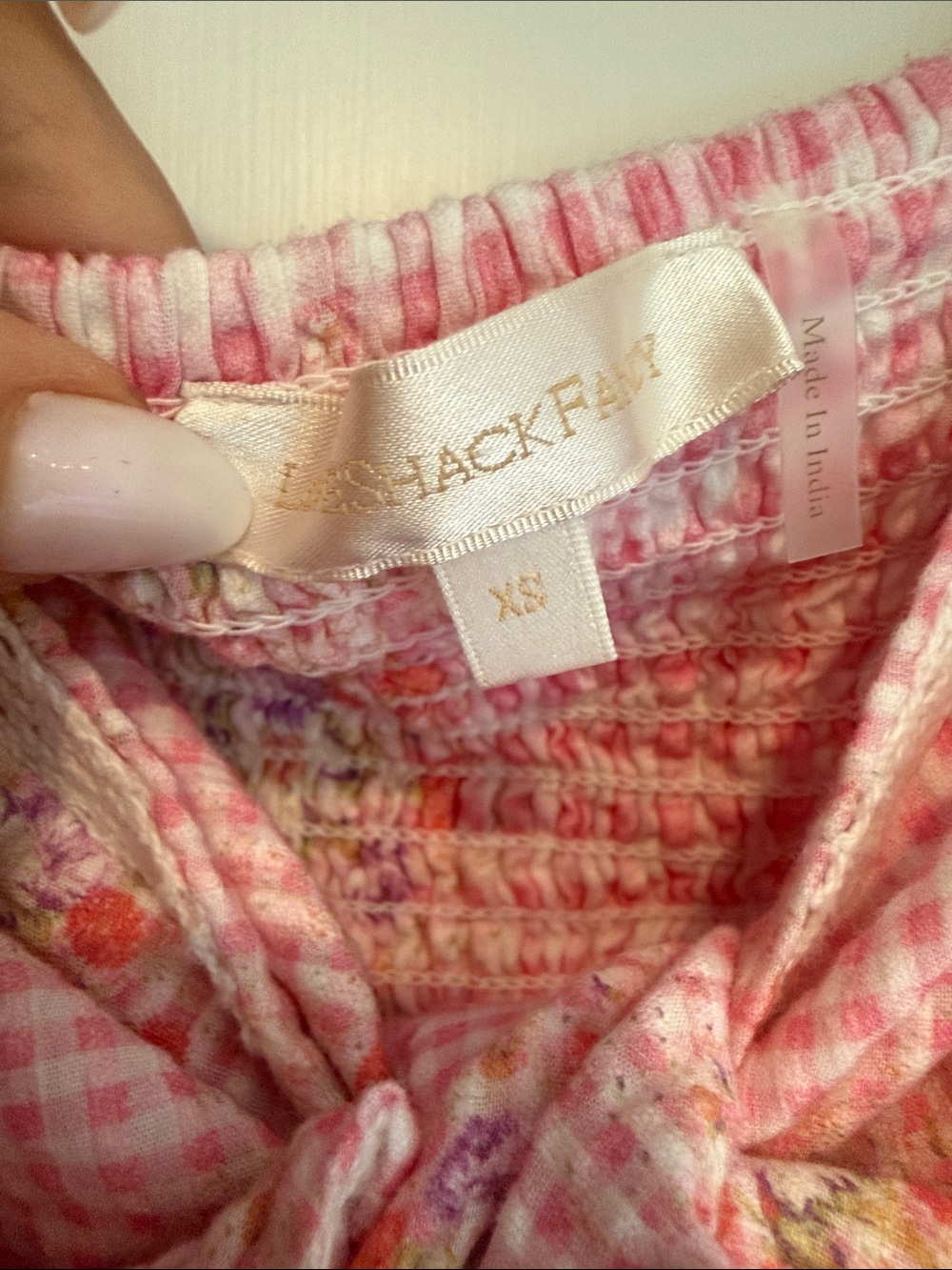 LoveShackFancy Pink Gingham Floral Maxi Dress - Picture 2 of 3
